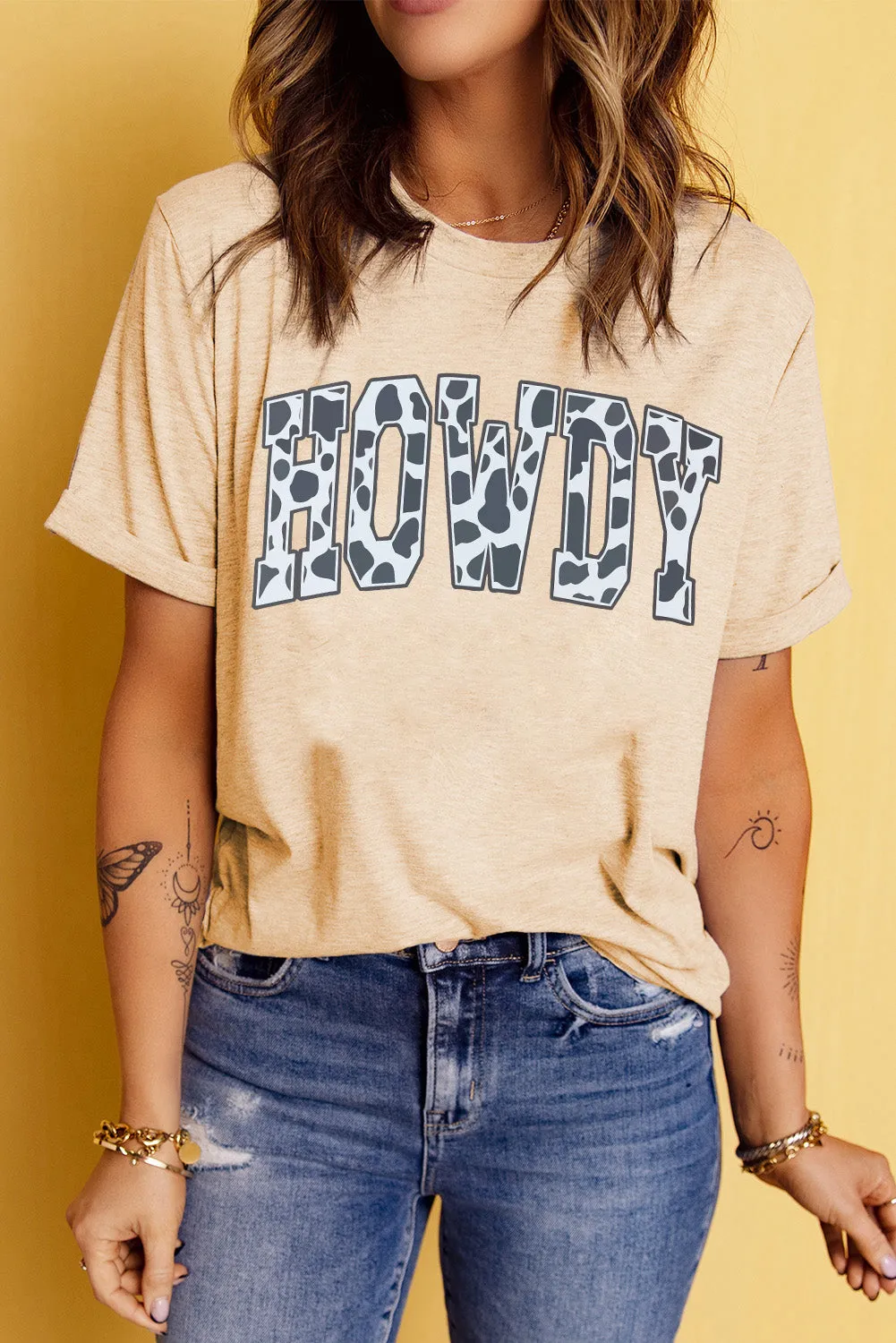 Round Neck Short Sleeve HOWDY Graphic Tee sold by Charming Charlie product image thumbnail 3