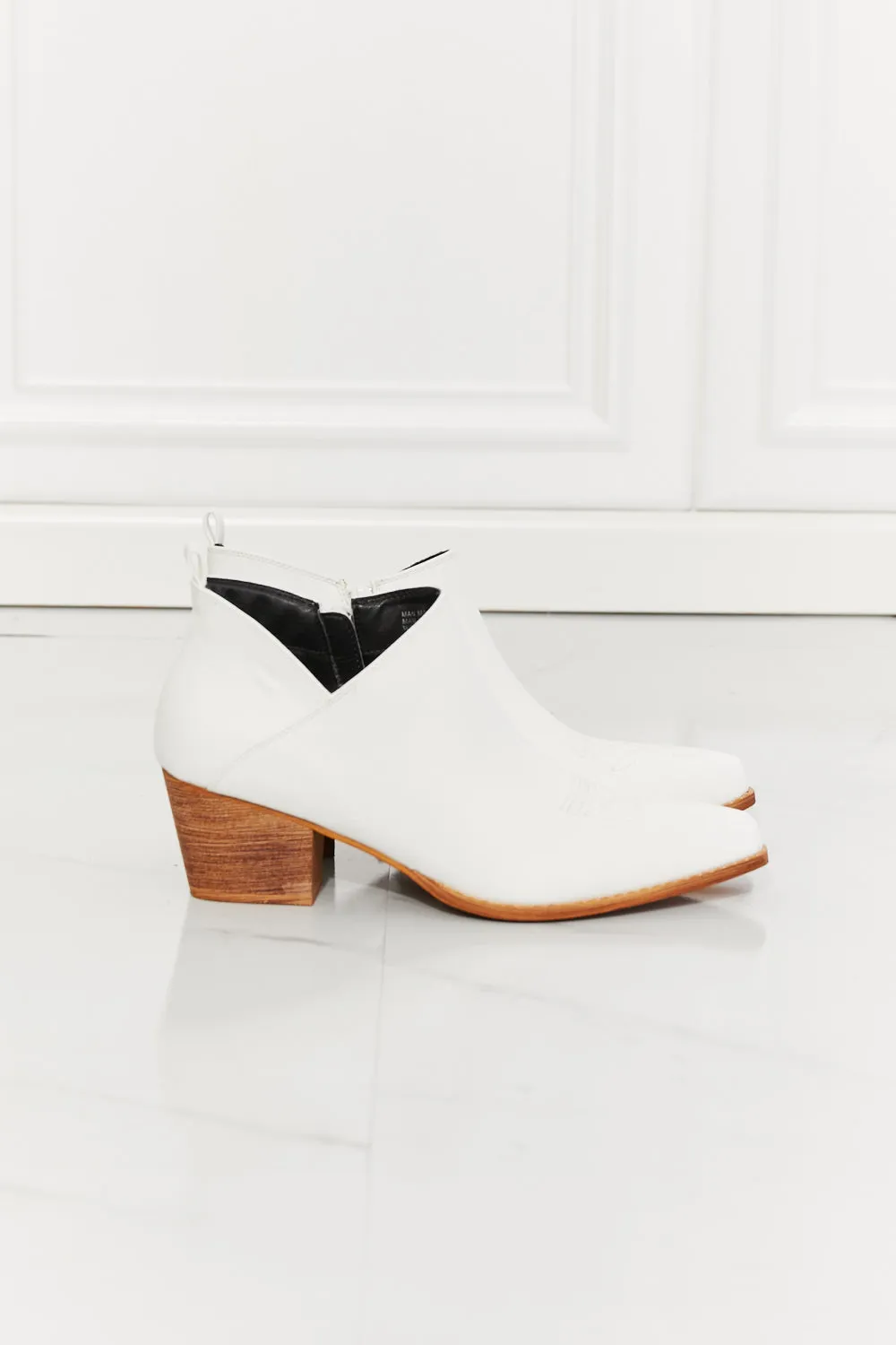 MMShoes Trust Yourself Embroidered Crossover Cowboy Bootie in White sold by Charming Charlie product image thumbnail 5