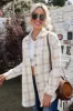 Plaid Curved Hem Dropped Shoulder Longline Shirt Jacket sold by Charming Charlie