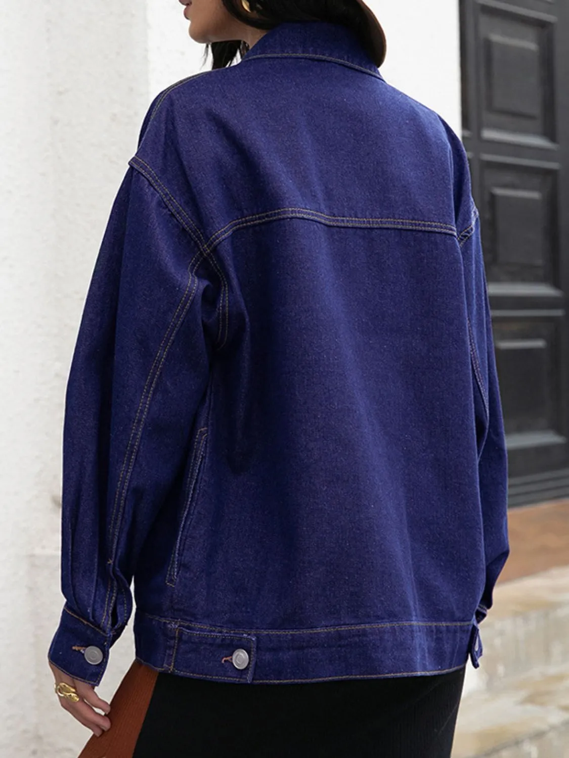 Buttoned Denim Jacket sold by Charming Charlie product image thumbnail 2