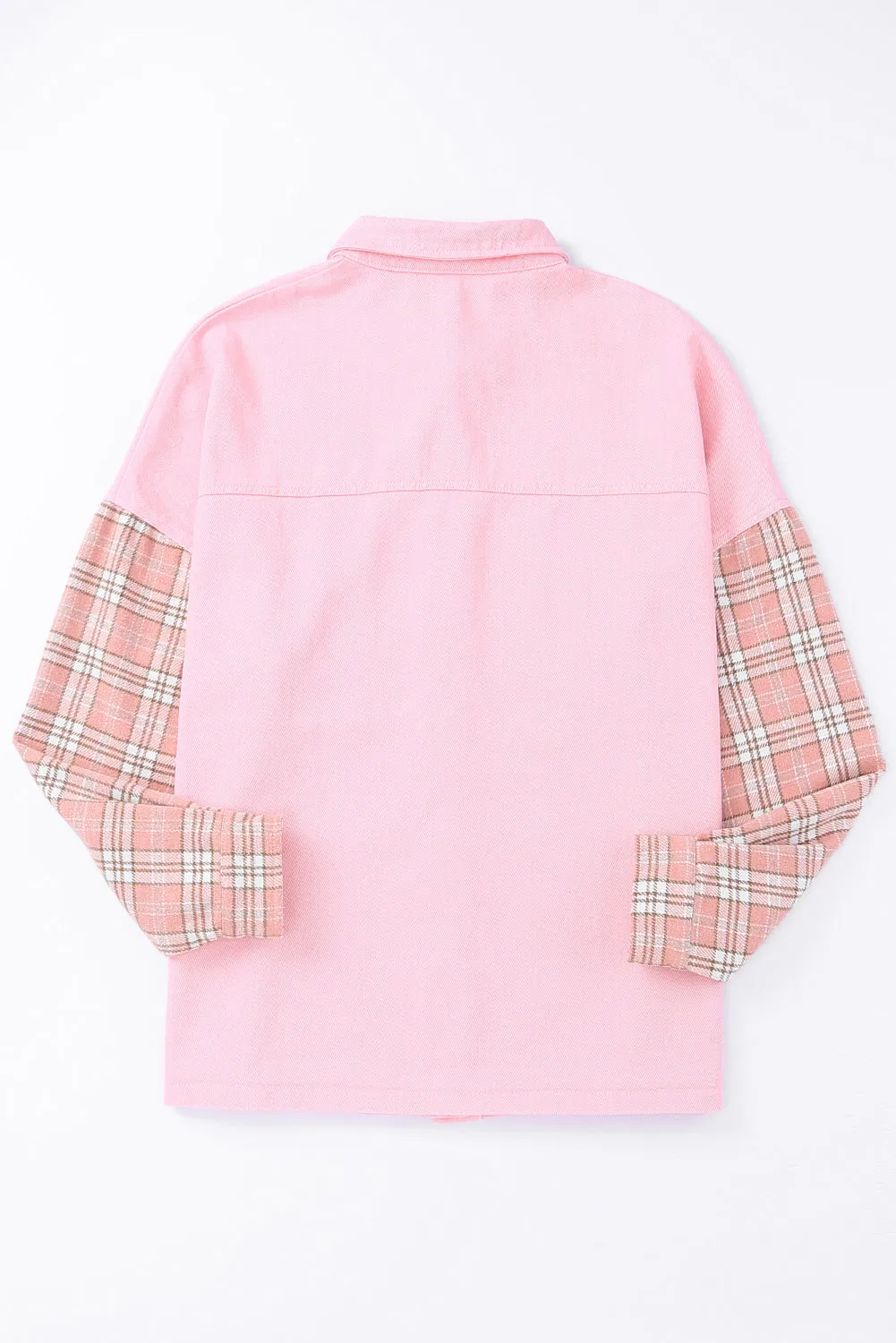 Double Take Plaid Raw Trim Shacket sold by Charming Charlie product image thumbnail 4