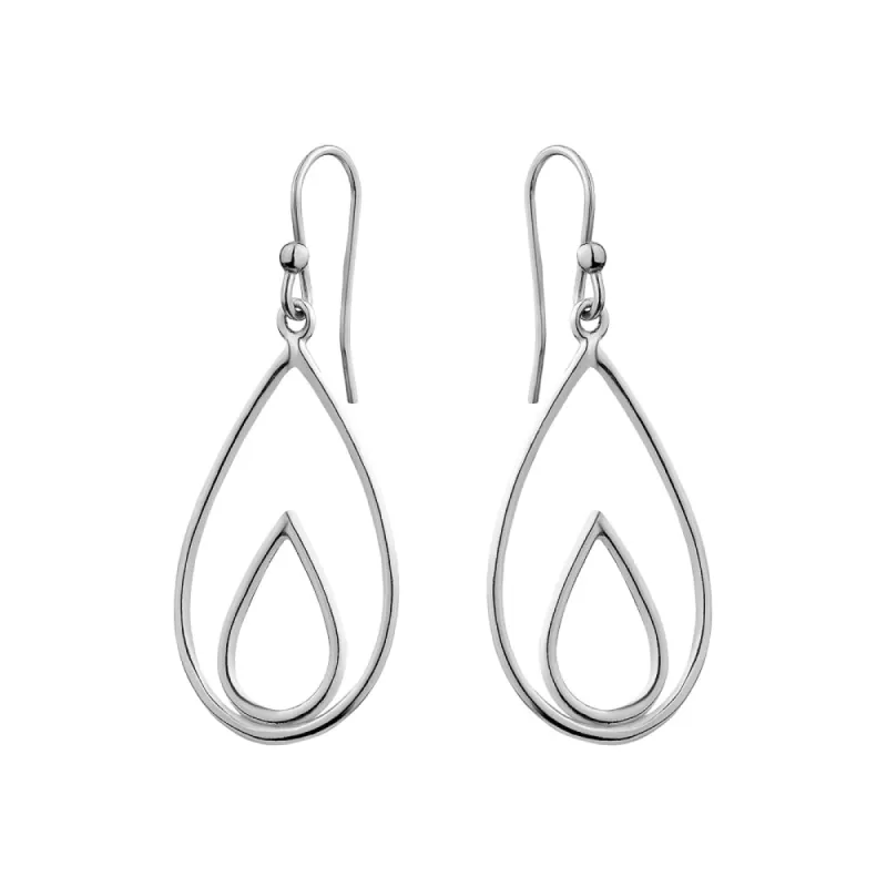 Sterling Silver Double Teardrop Drop Earrings sold by Charming Charlie