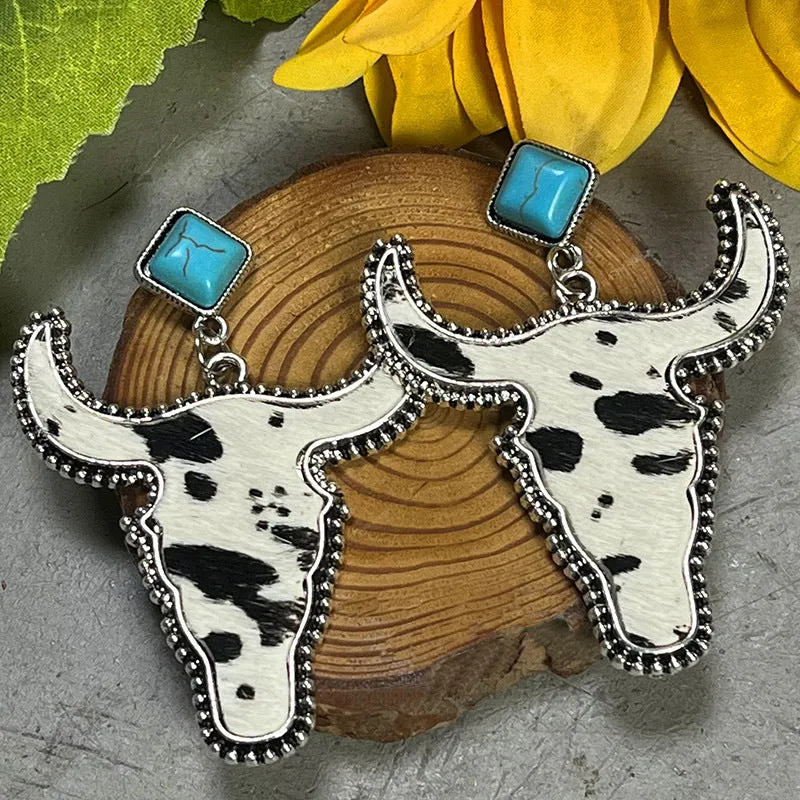 Bull Shape Turquoise Dangle Earrings sold by Charming Charlie product image thumbnail 5