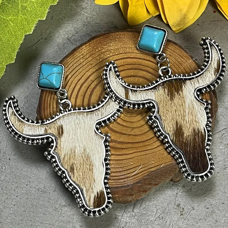 Bull Shape Turquoise Dangle Earrings sold by Charming Charlie product image thumbnail 2