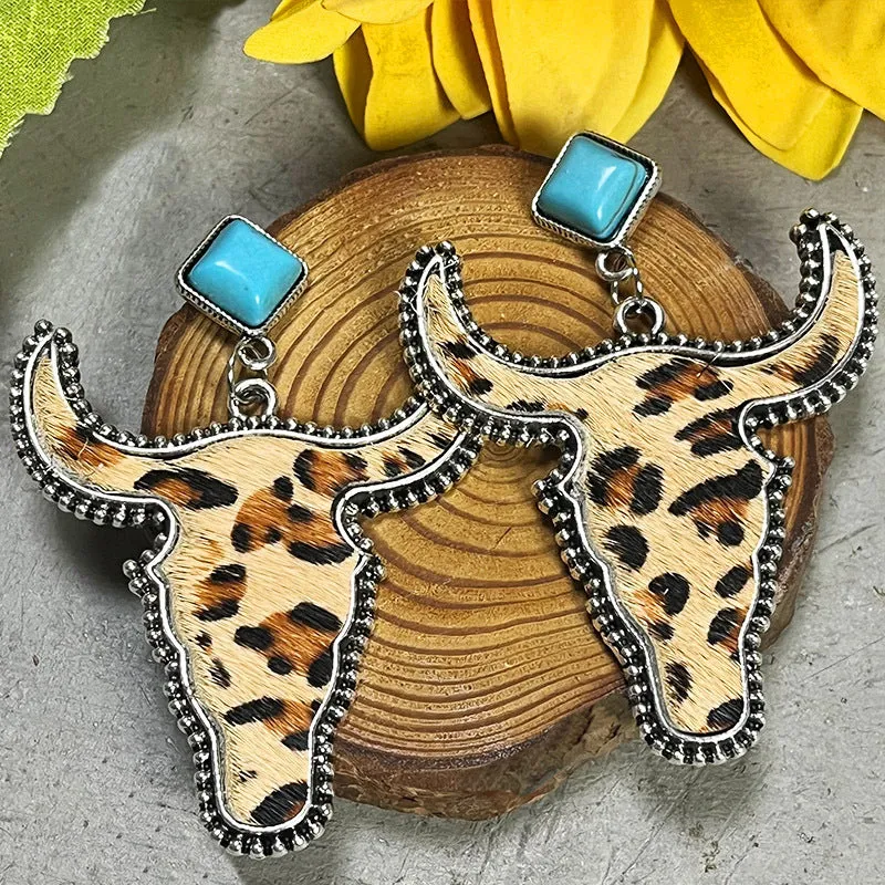 Bull Shape Turquoise Dangle Earrings sold by Charming Charlie product image thumbnail 3