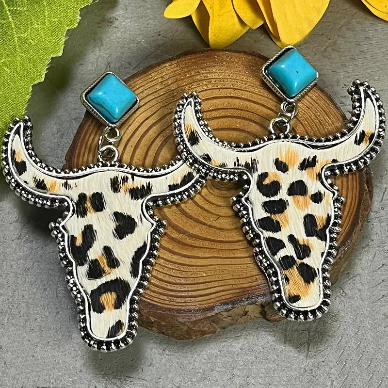 Bull Shape Turquoise Dangle Earrings sold by Charming Charlie product image thumbnail 4