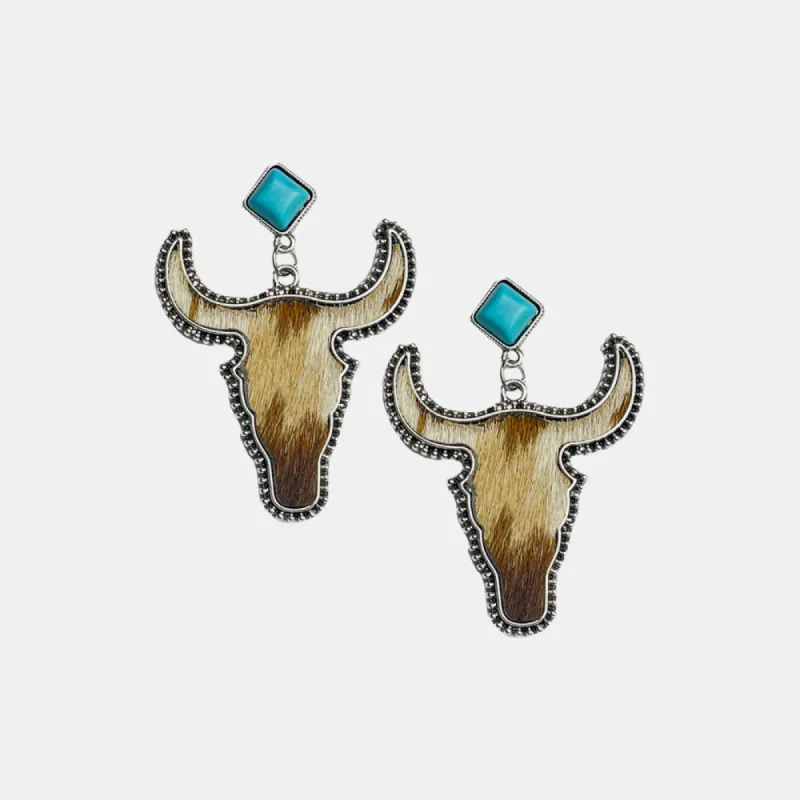 Bull Shape Turquoise Dangle Earrings sold by Charming Charlie
