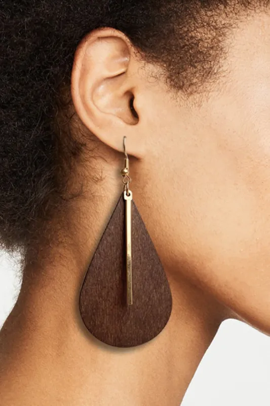 Geometrical Shape Wooden Dangle Earrings sold by Charming Charlie