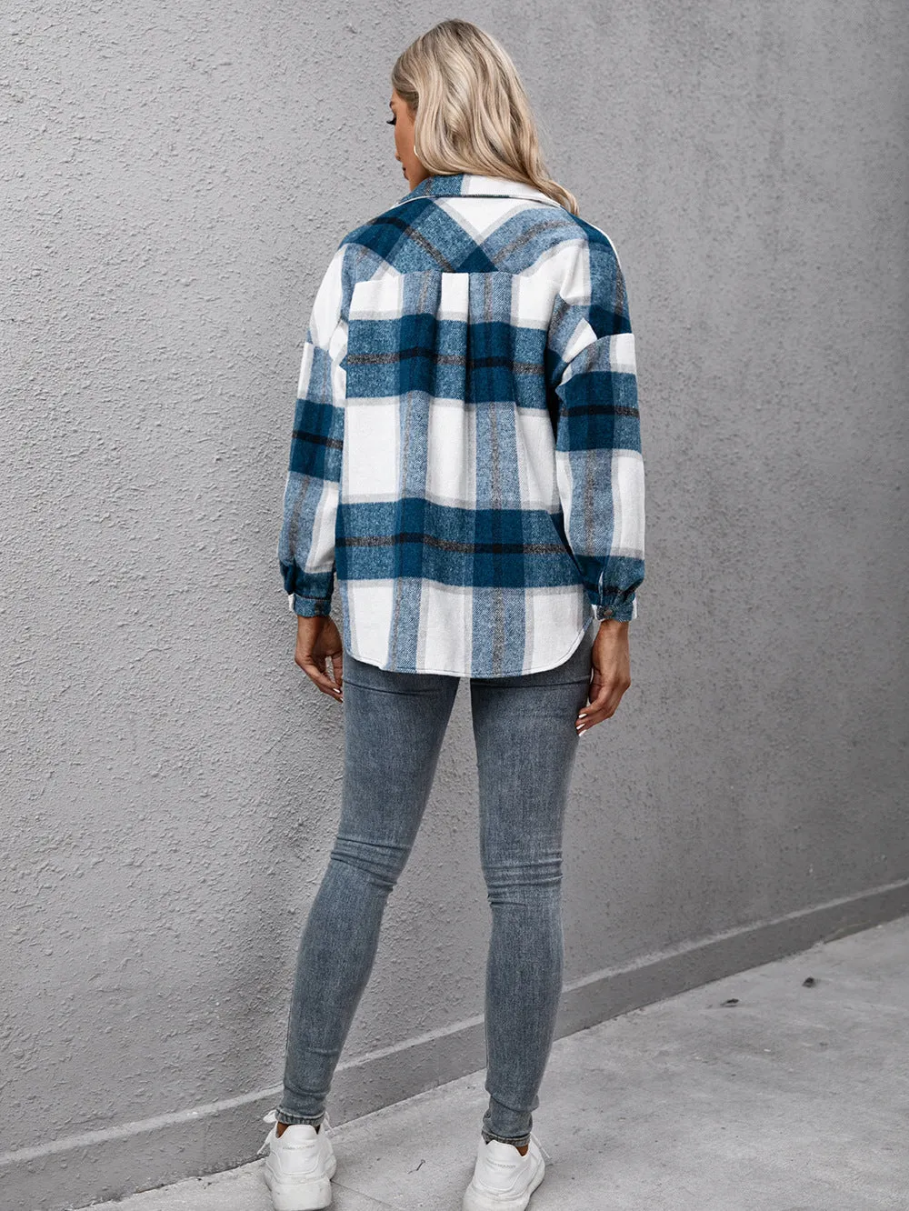 Plaid Long Sleeve Shirt Jacket sold by Charming Charlie product image thumbnail 2