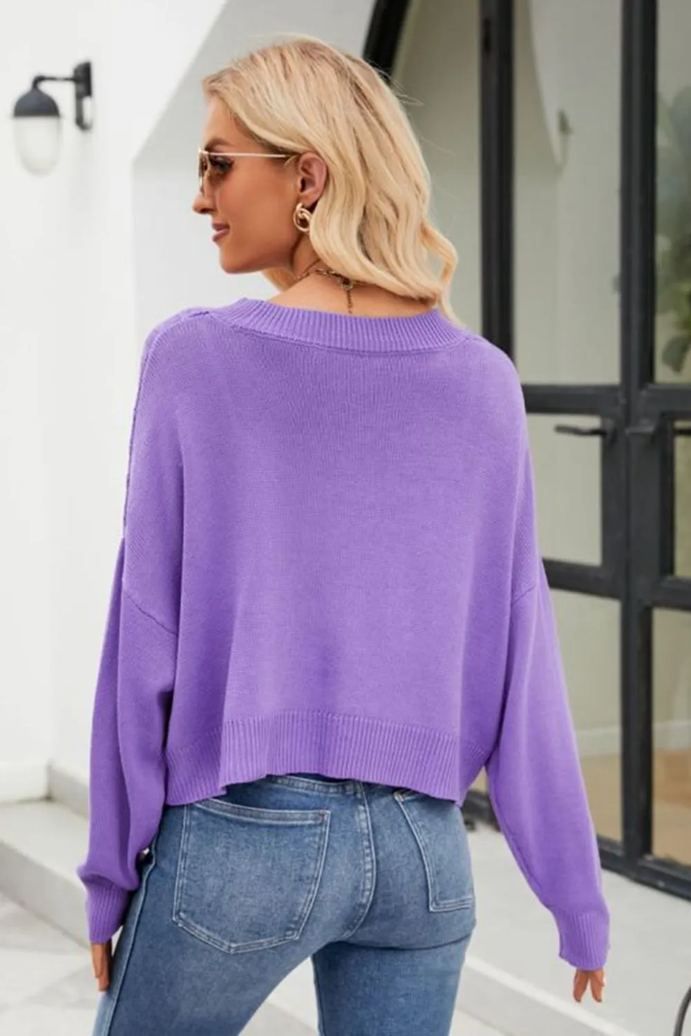 V-Neck Button Down Cardigan sold by Charming Charlie product image thumbnail 2