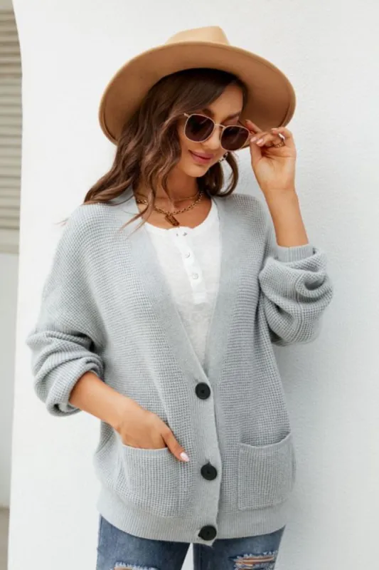 Waffle-Knit Dropped Shoulder Cardigan sold by Charming Charlie