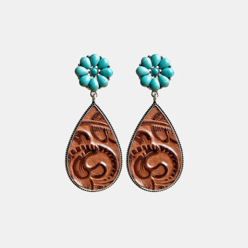 Turquoise Flower Teardrop Earrings sold by Charming Charlie