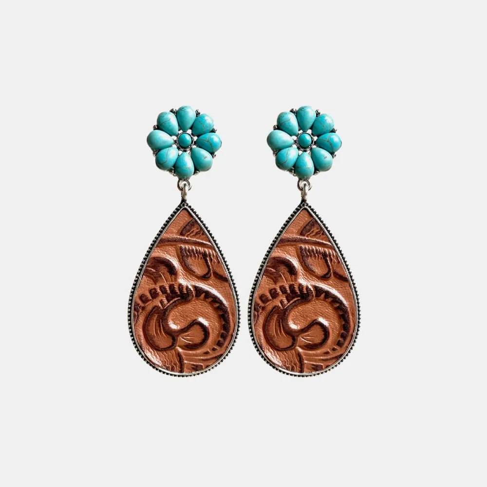 Turquoise Flower Teardrop Earrings sold by Charming Charlie
