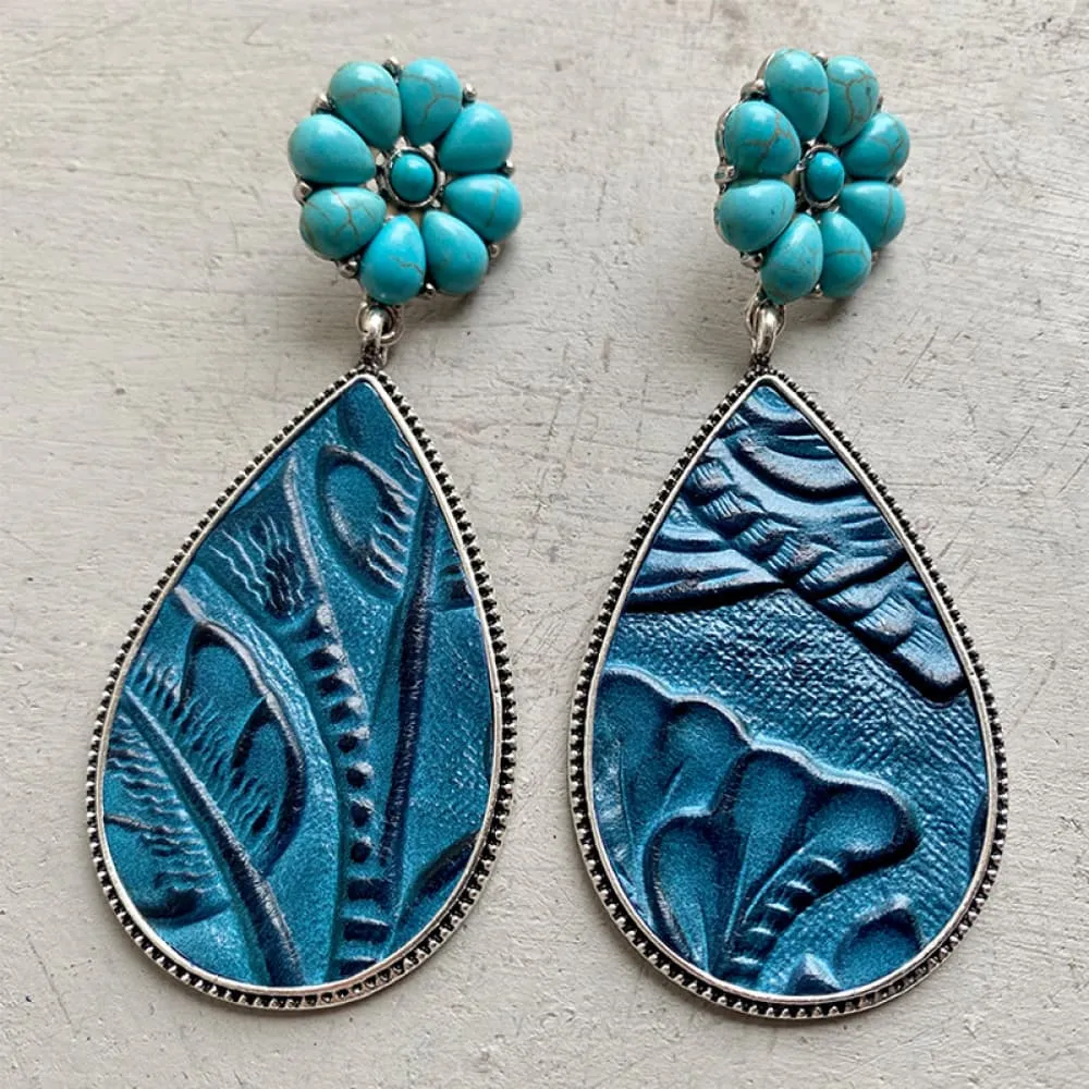 Turquoise Flower Teardrop Earrings sold by Charming Charlie product image thumbnail 5