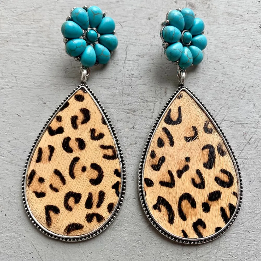 Turquoise Flower Teardrop Earrings sold by Charming Charlie product image thumbnail 3