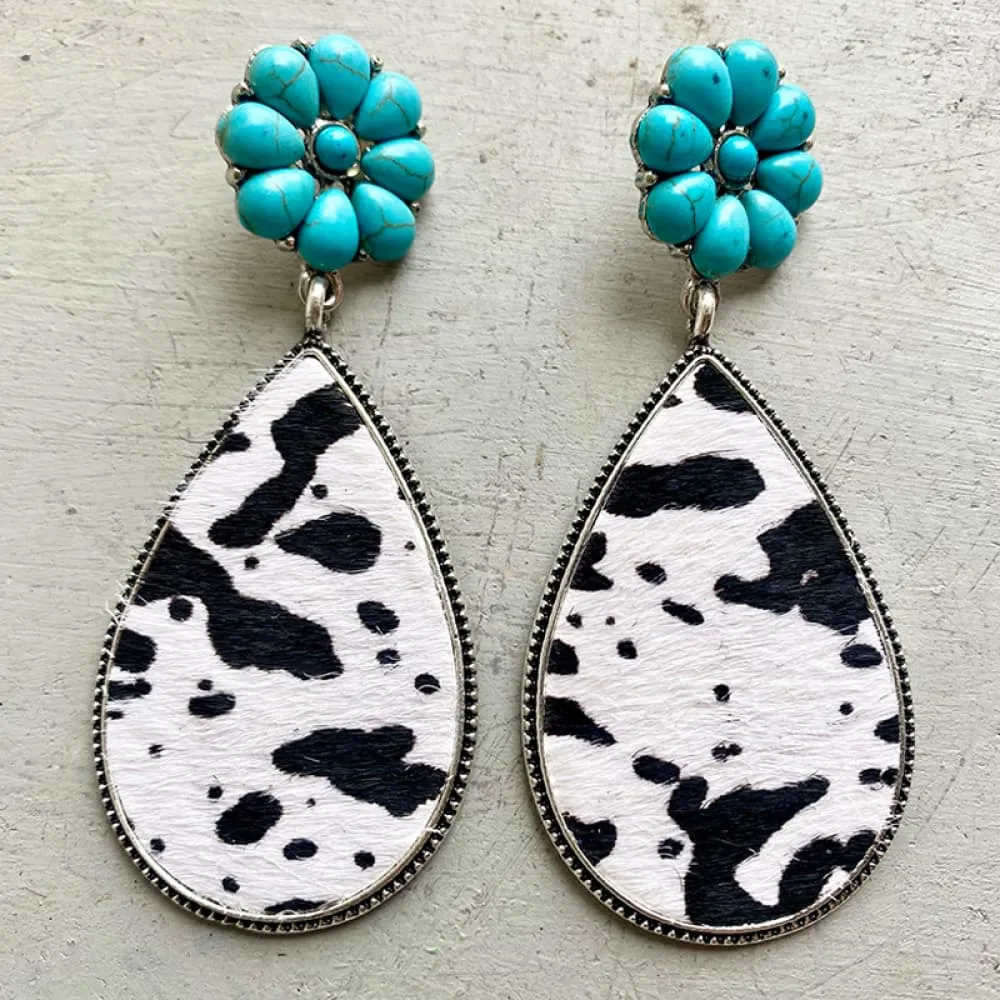Turquoise Flower Teardrop Earrings sold by Charming Charlie product image thumbnail 4