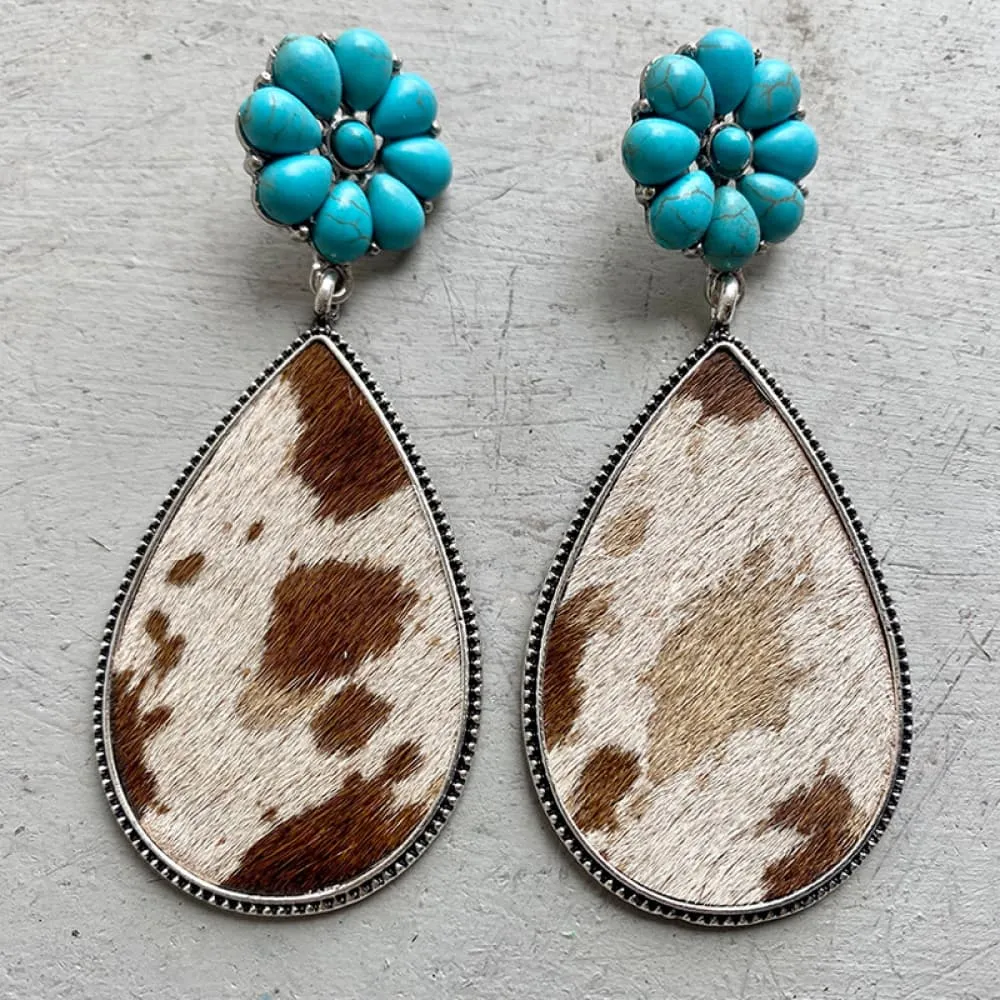 Turquoise Flower Teardrop Earrings sold by Charming Charlie product image thumbnail 2