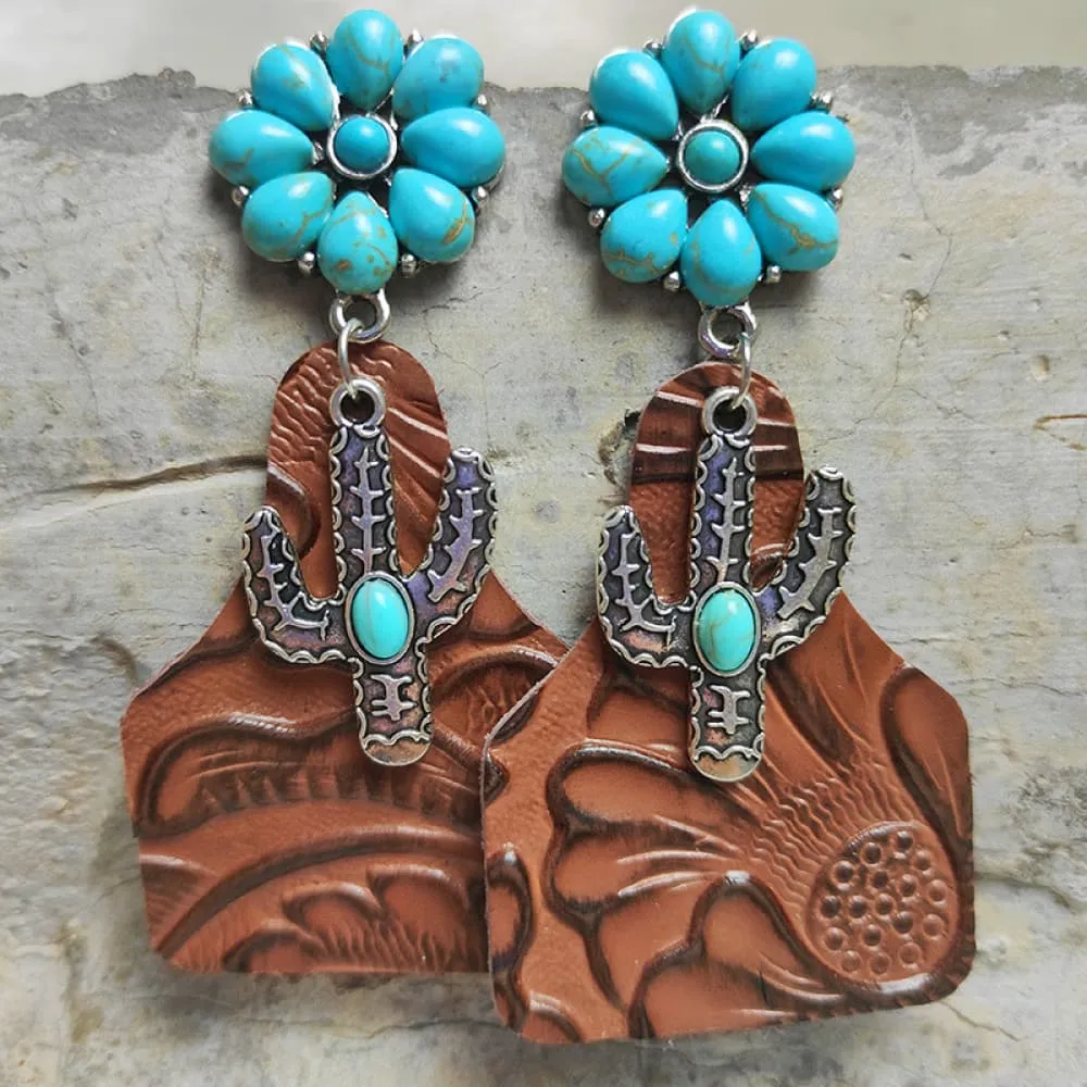 Turquoise Cactus Dangle Earrings sold by Charming Charlie product image thumbnail 4