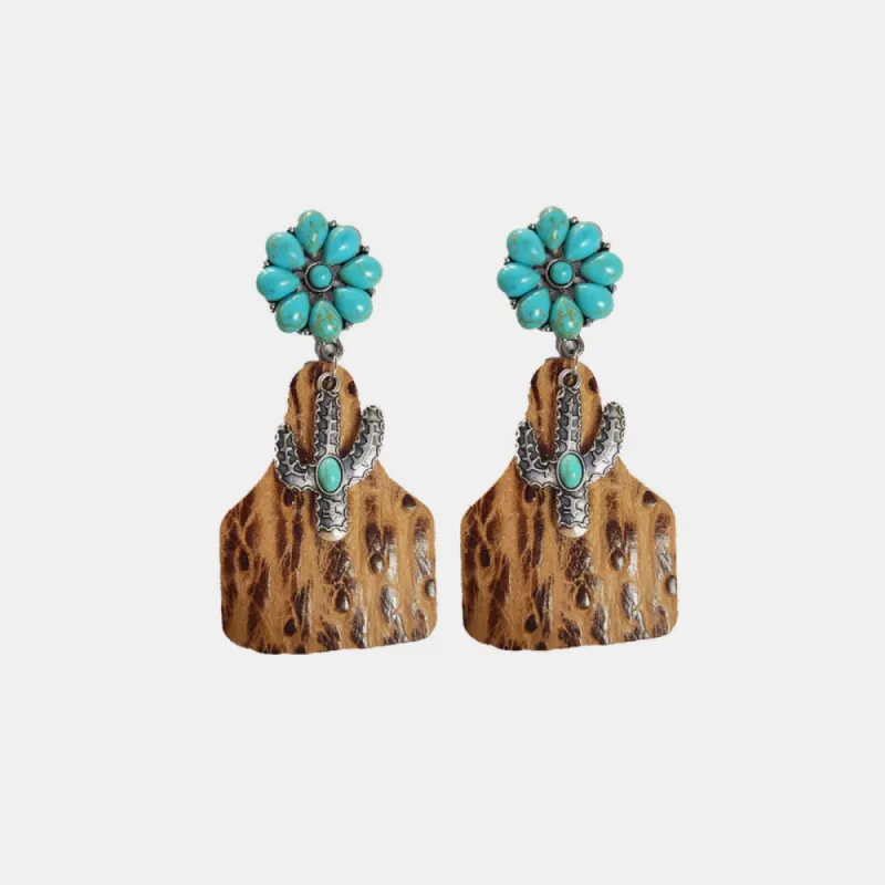 Turquoise Cactus Dangle Earrings sold by Charming Charlie
