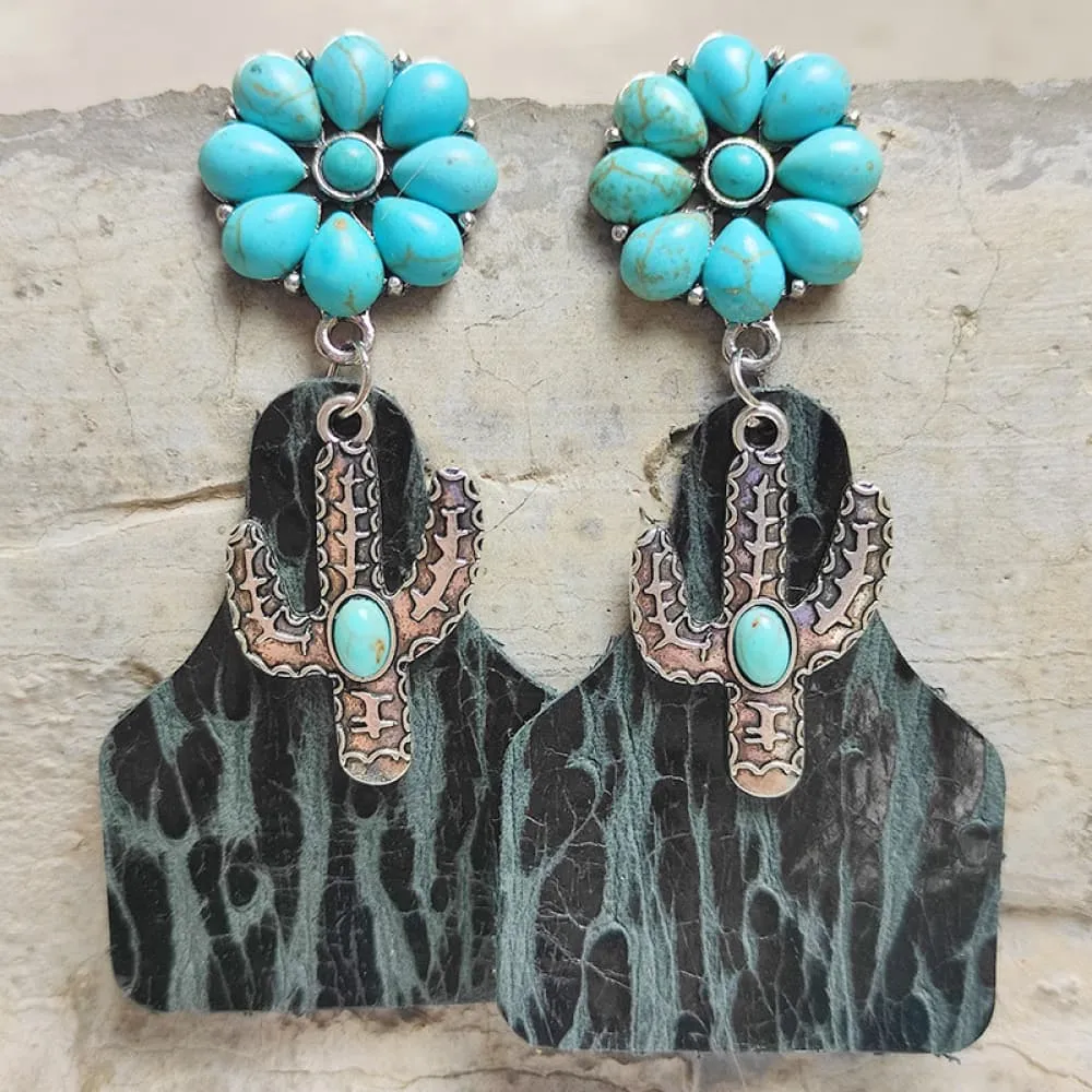 Turquoise Cactus Dangle Earrings sold by Charming Charlie product image thumbnail 5