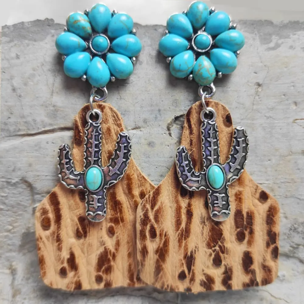 Turquoise Cactus Dangle Earrings sold by Charming Charlie product image thumbnail 2