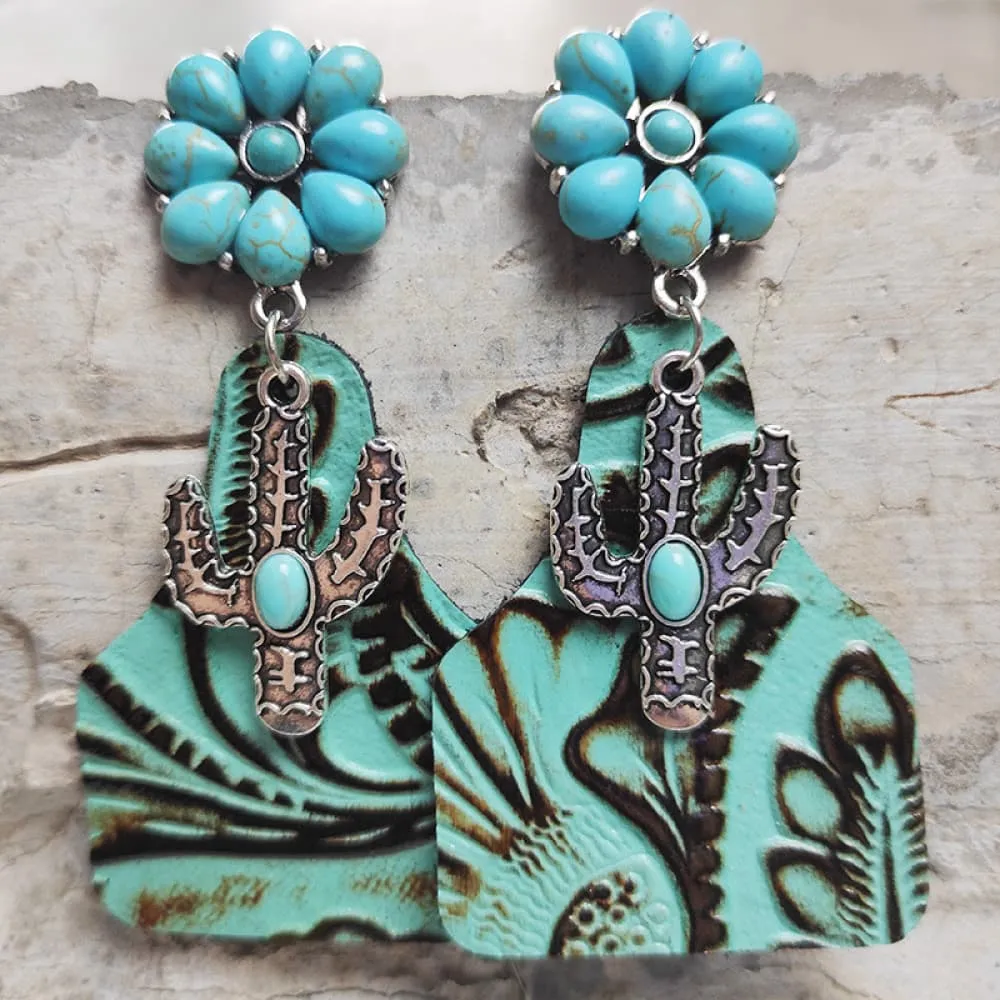 Turquoise Cactus Dangle Earrings sold by Charming Charlie product image thumbnail 3