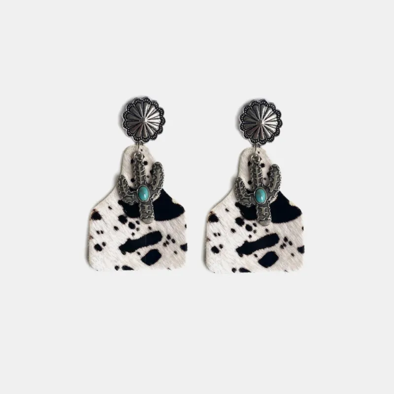 Turquoise Decor Cactus Alloy Earrings sold by Charming Charlie