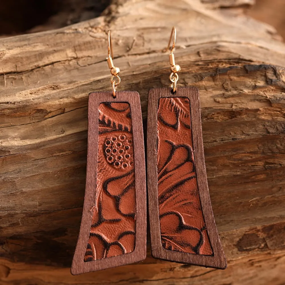 Geometrical Shape Wooden Dangle Earrings sold by Charming Charlie product image thumbnail 5