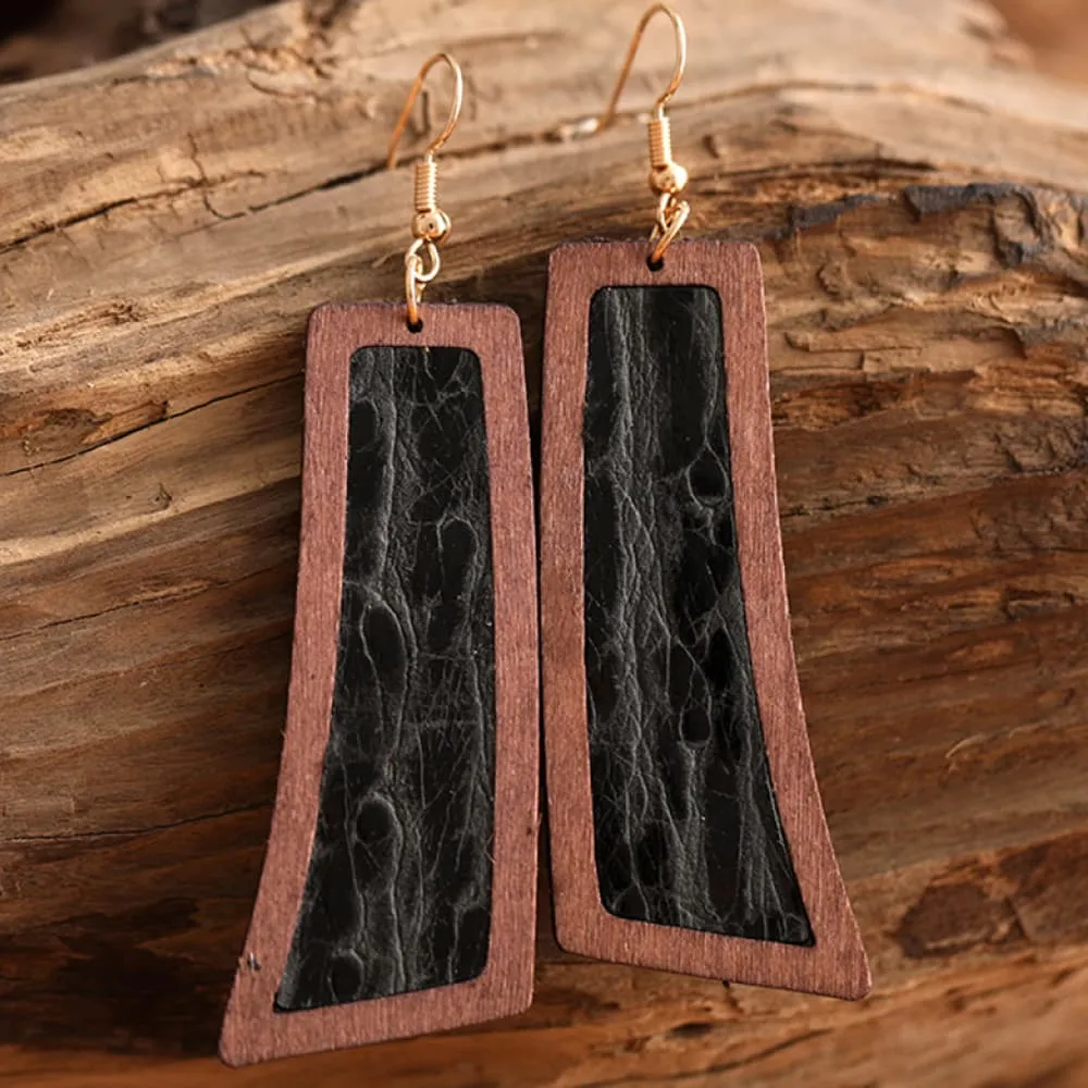 Geometrical Shape Wooden Dangle Earrings sold by Charming Charlie product image thumbnail 4