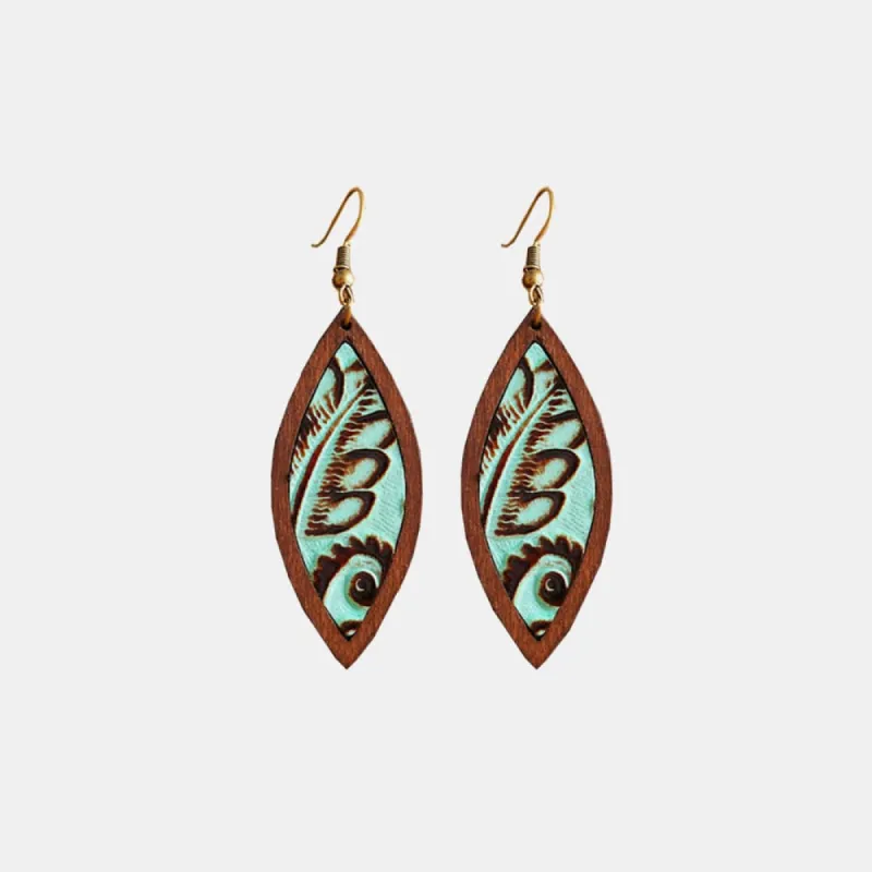 Geometrical Shape Wooden Dangle Earrings sold by Charming Charlie