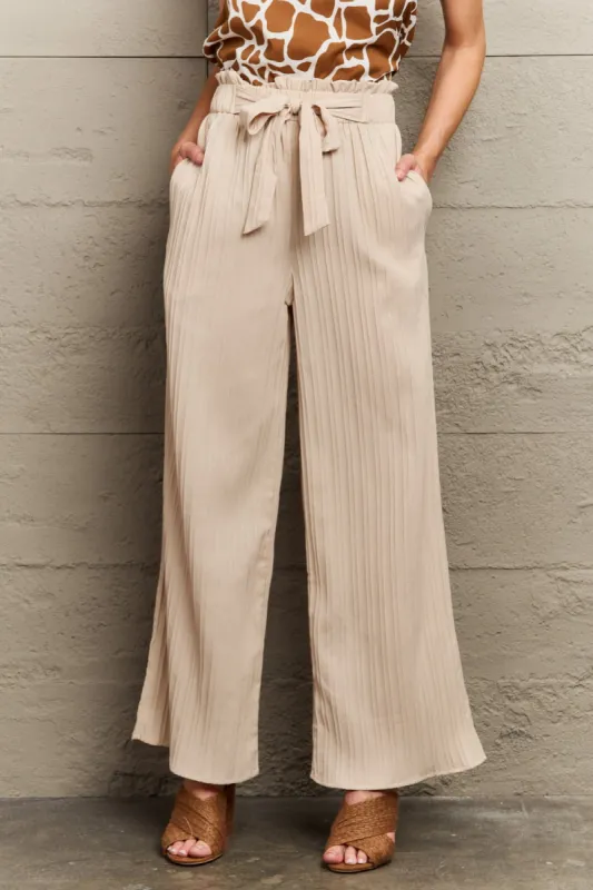 Tie Waist Long Pants sold by Charming Charlie