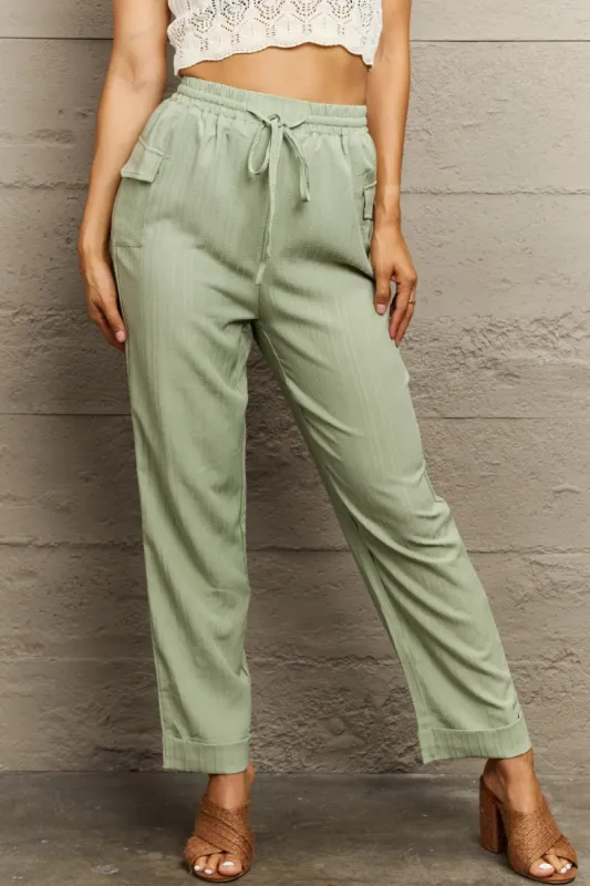 Tie Waist Long Pants sold by Charming Charlie