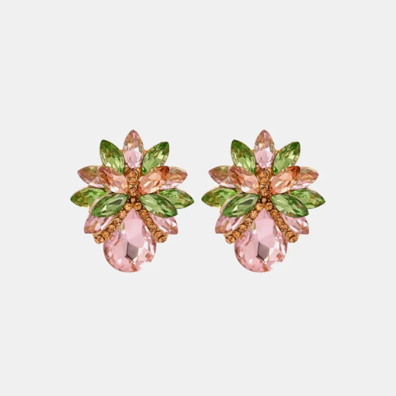 Flower Shape Glass Stone Stud Earrings sold by Charming Charlie