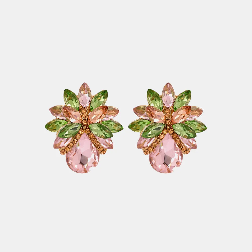 Flower Shape Glass Stone Stud Earrings sold by Charming Charlie