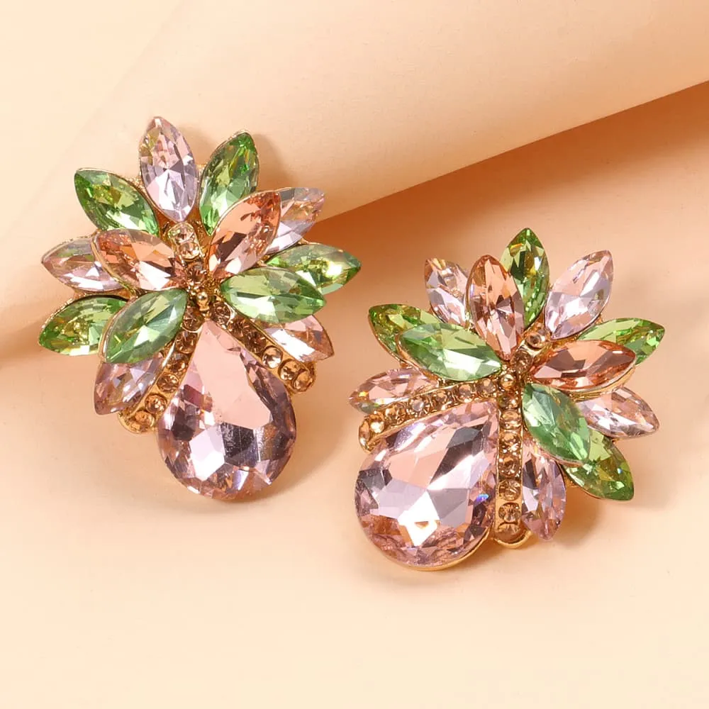 Flower Shape Glass Stone Stud Earrings sold by Charming Charlie product image thumbnail 2