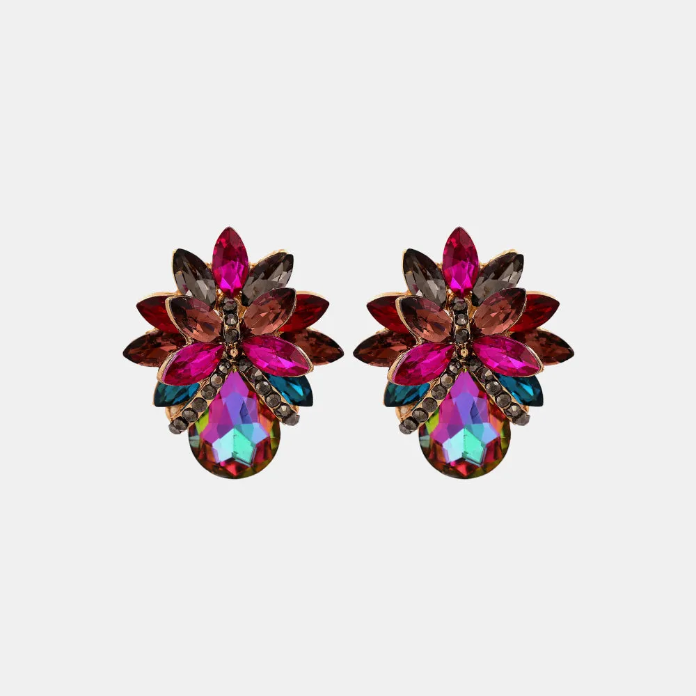 Flower Shape Glass Stone Stud Earrings sold by Charming Charlie product image thumbnail 3