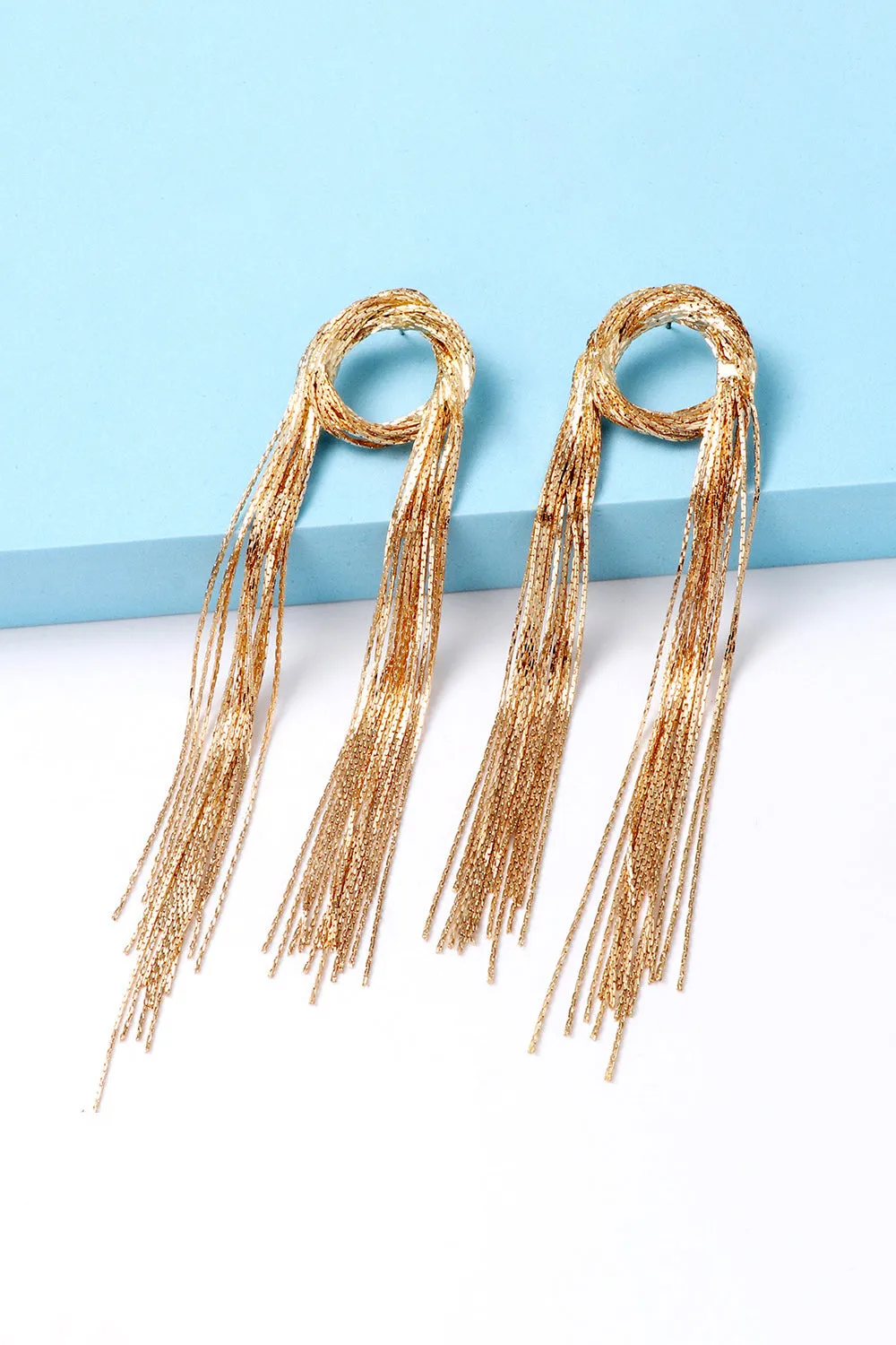 Round Shape Fringed Copper Earrings sold by Charming Charlie product image thumbnail 4