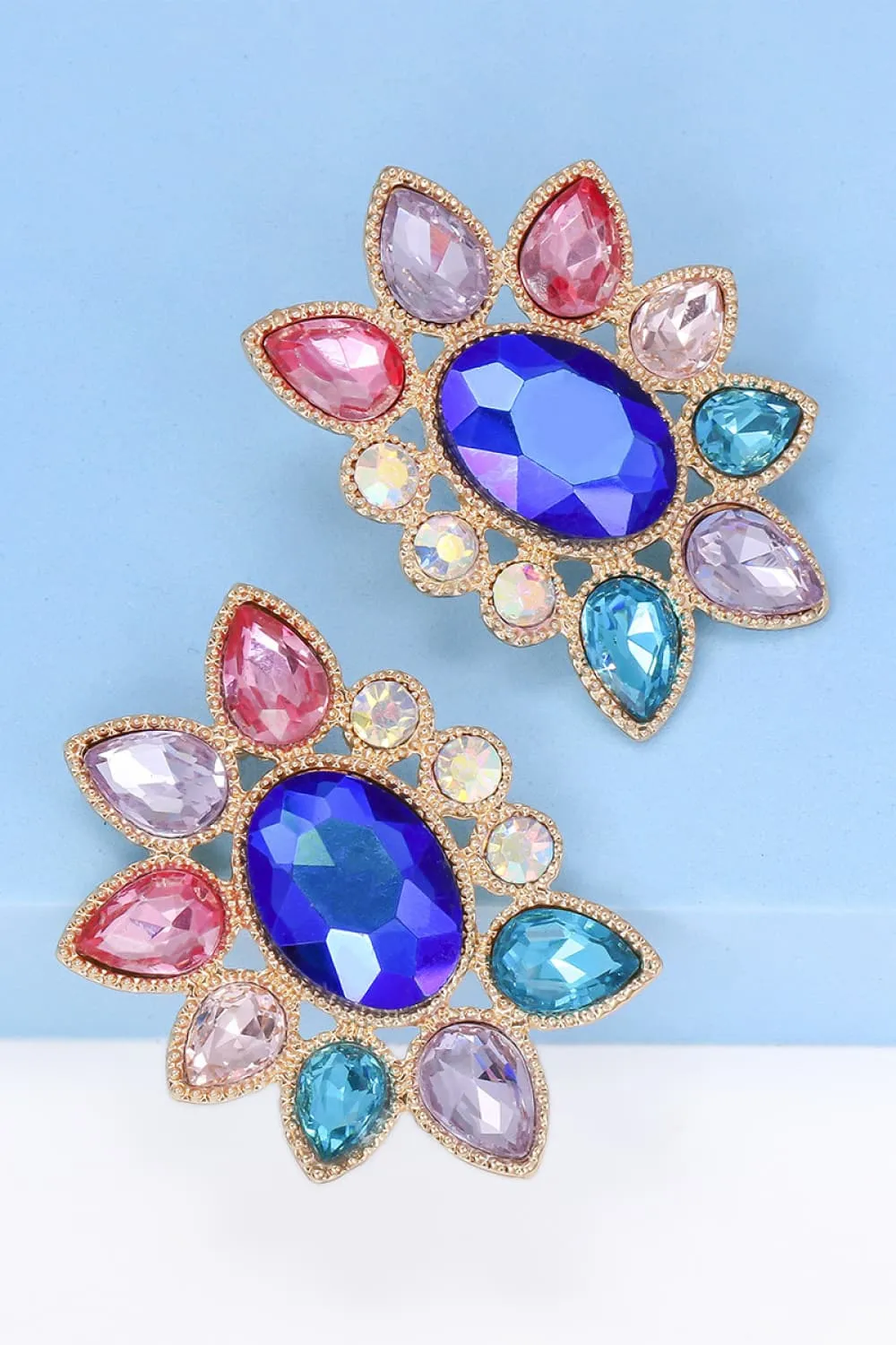 Geometrical Shape Glass Stone Dangle Earrings sold by Charming Charlie product image thumbnail 3