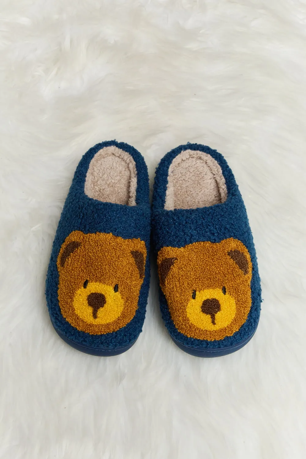 Melody Teddy Bear Print Plush Slide Slippers sold by Charming Charlie product image thumbnail 4