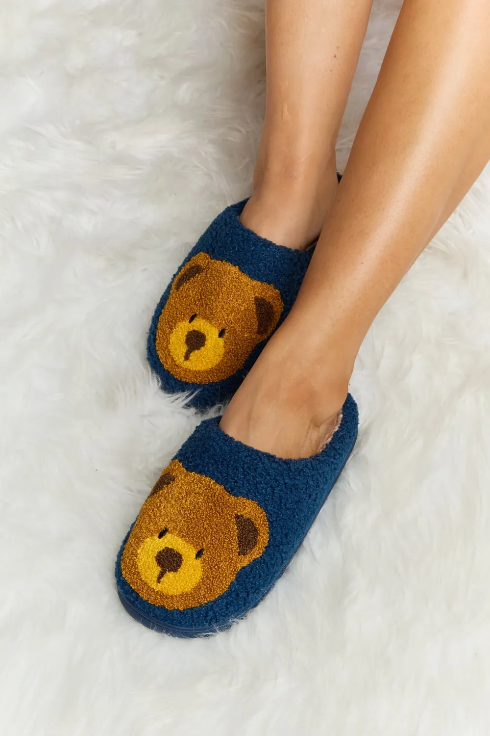 Melody Teddy Bear Print Plush Slide Slippers sold by Charming Charlie product image thumbnail 2