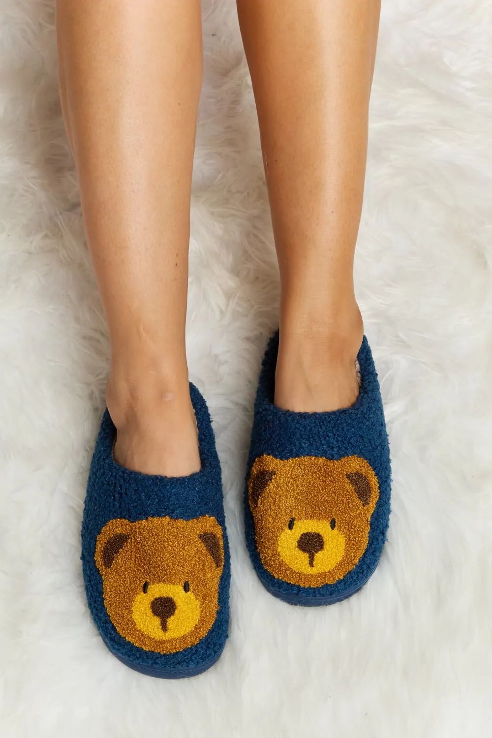 Melody Teddy Bear Print Plush Slide Slippers sold by Charming Charlie product image thumbnail 3