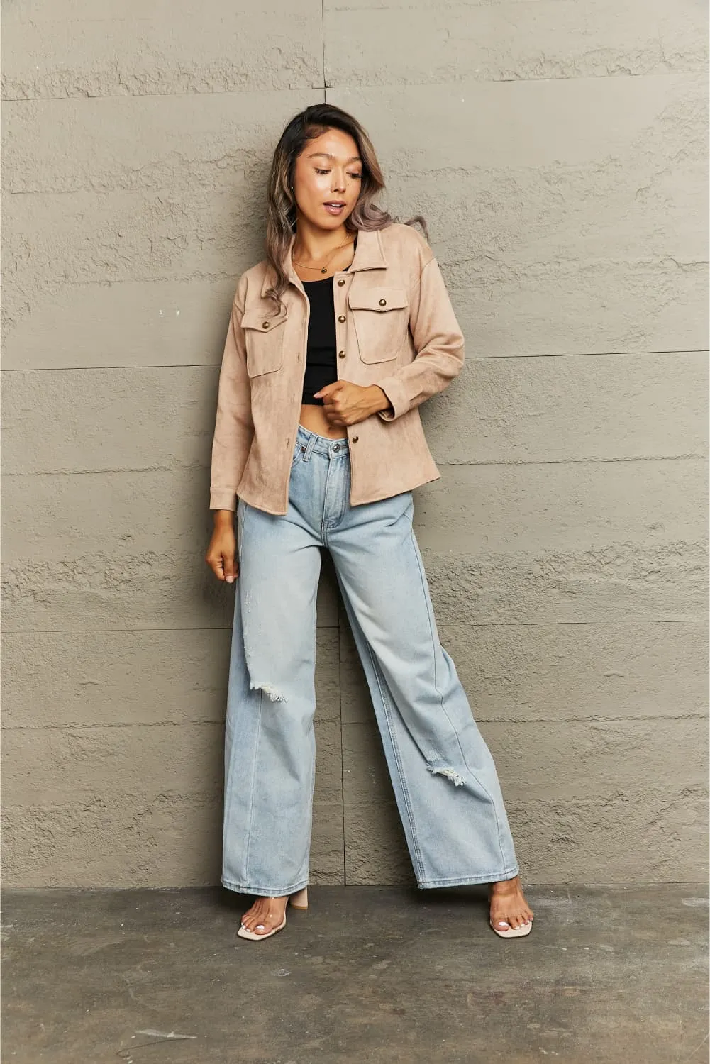 Button Down Collared Jacket sold by Charming Charlie product image thumbnail 5