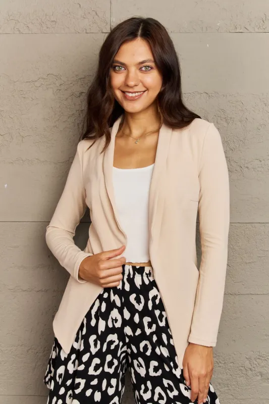 Ninexis Full Size Long Sleeve Lapel Collar Jacket sold by Charming Charlie
