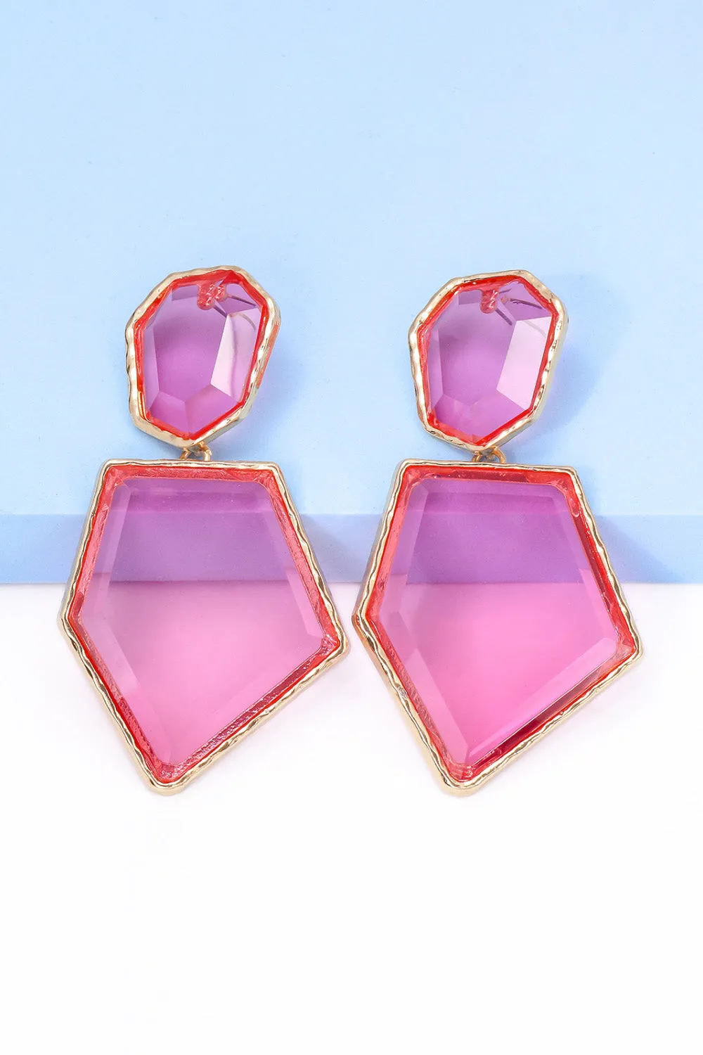 Geometrical Shape Zinc Alloy Frame Resin Dangle Earrings sold by Charming Charlie product image thumbnail 4