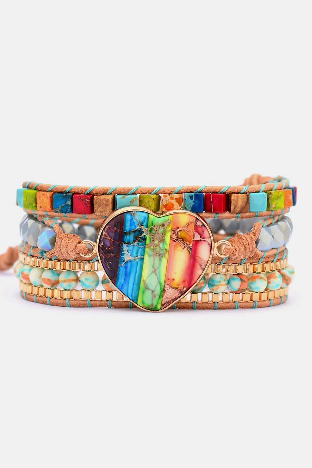 Imperial Jasper & Crystal Layered Bracelet sold by Charming Charlie