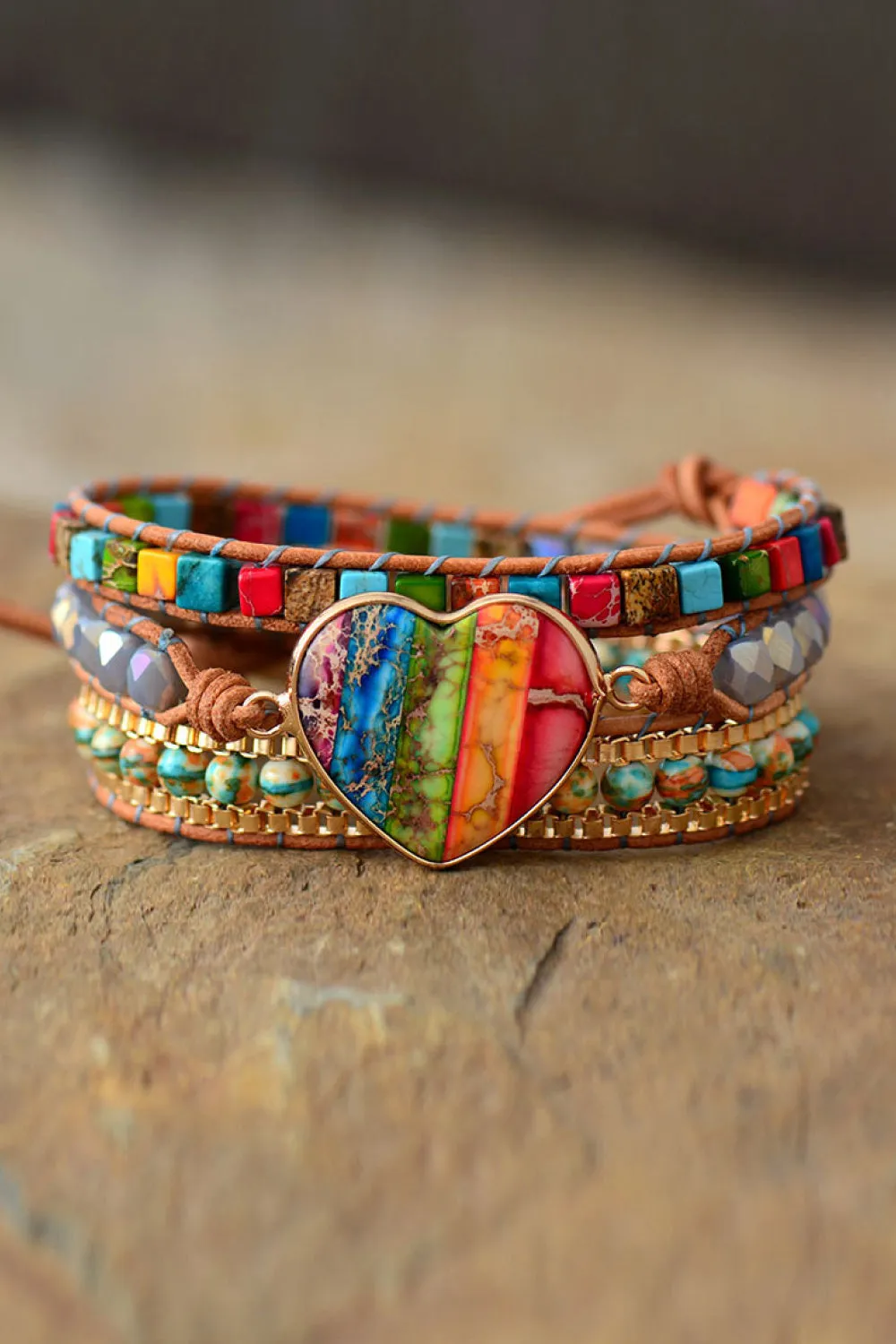 Imperial Jasper & Crystal Layered Bracelet sold by Charming Charlie product image thumbnail 2