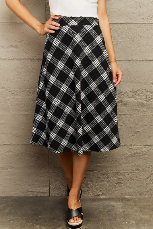 Ninexis Wide Waistband Knee Length Skirt sold by Charming Charlie