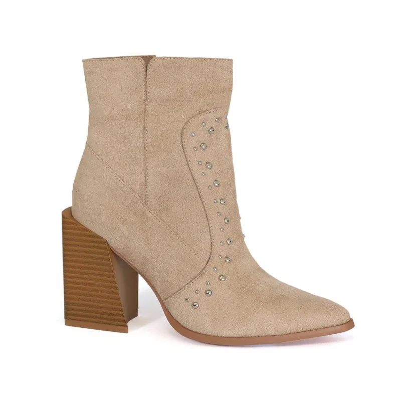 BLONDE-11 Women's Hotstone Suede Bootie sold by Charming Charlie