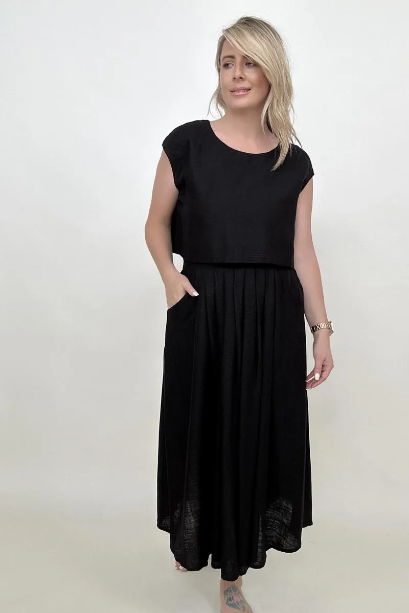 White Birch Sleeveless Linen Top And Skirt Set sold by Charming Charlie product image thumbnail 4