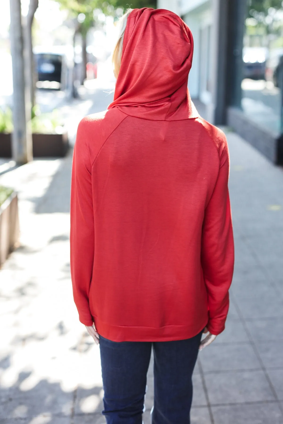 Halloween Jack-O-Lantern Terry Thumb Hole Double Hoodie sold by Charming Charlie product image thumbnail 3